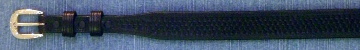 Black 1 1/4 " tapered to 3/4 " Hand Tooled Basketweave Belt